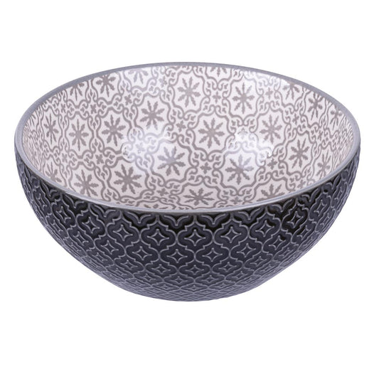 20 cm round porcelain salad bowl with double decoration, Confusion