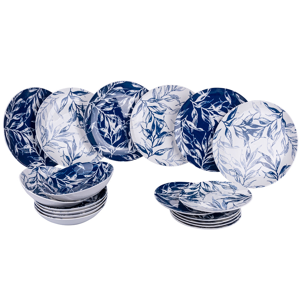 Forest Leaf Blue Dinner Set 18 pcs of porcelain