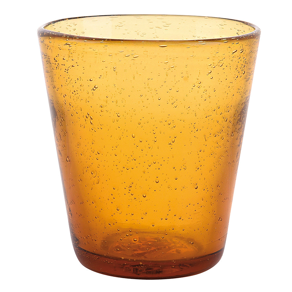 Amber water glass 330 ml, blown glass, Cancun Satin