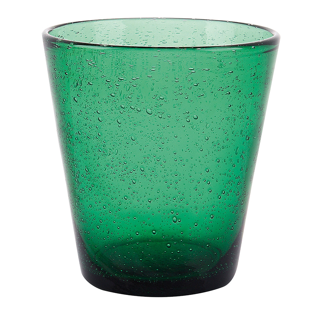 Green bottle water glass 330 ml, blown glass, Cancun Satin