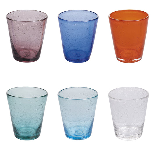 Set of 6 water glasses 330 ml, blown glass, Cancun