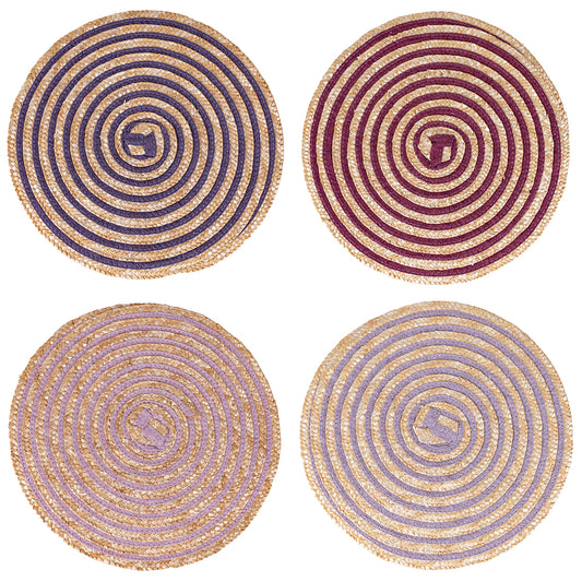 Round placemat with spiral weave, Spiral Provence