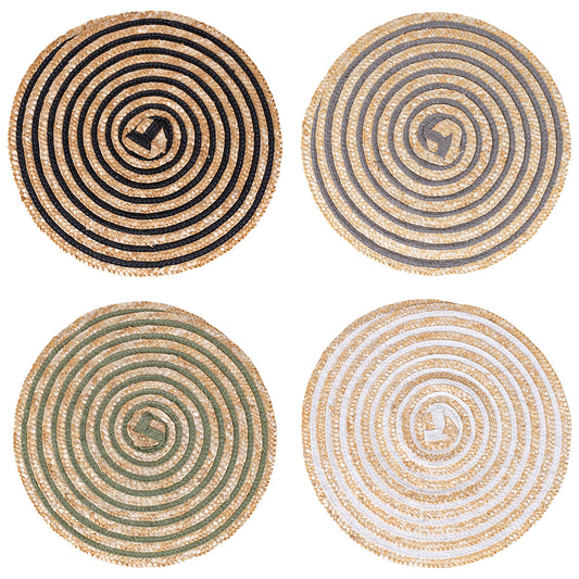 Round placemat with spiral weave, Spiral Stones