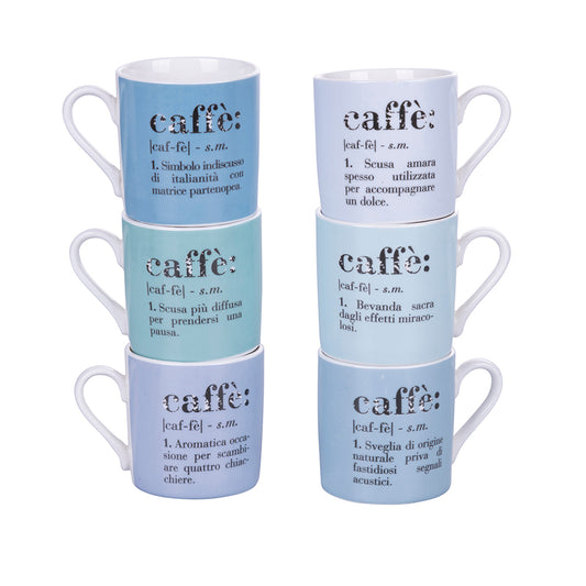 6 coffee cups set 90 ml new bone china, Victionary Ocean