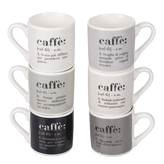 Set 6 coffee cups 90 ml of new bone China, Victionary