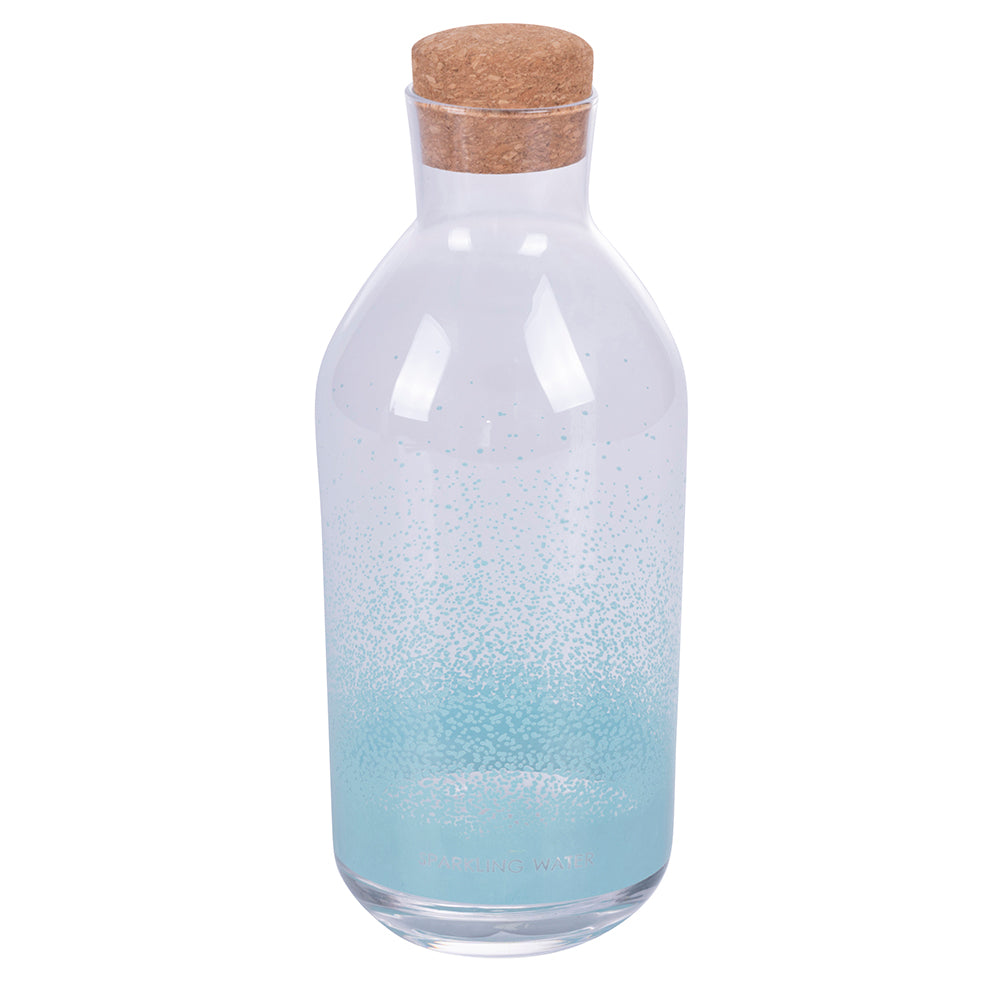 Glass water bottle with cork stopper 1.10l