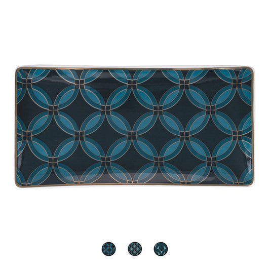 Rectangular ceramic tray, Vetiver