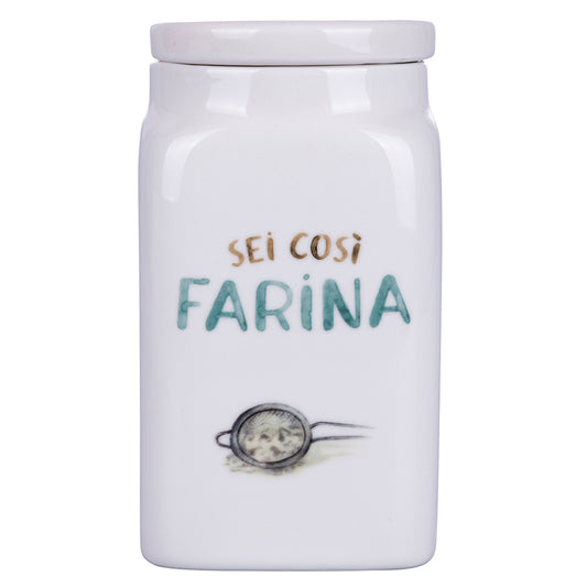 Flour jar 1 l in new bone China, Le Travisate