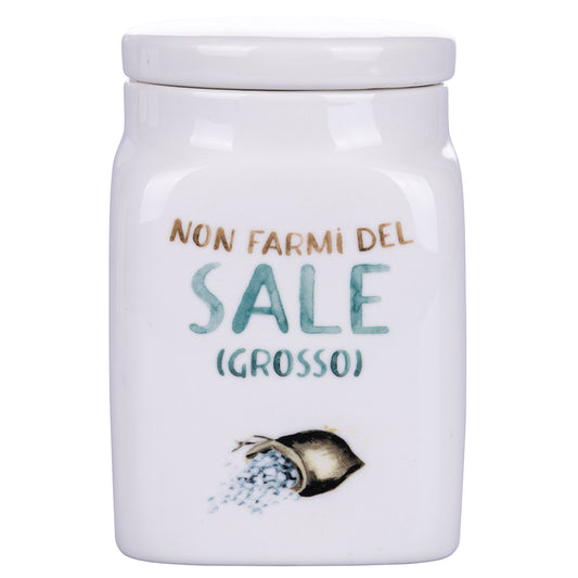 Coarse salt jar 750 ml new bone china, Le Travisate