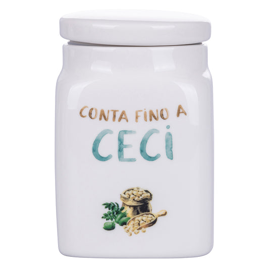 Chickpea jar 750 ml in new bone china, Le Travisate