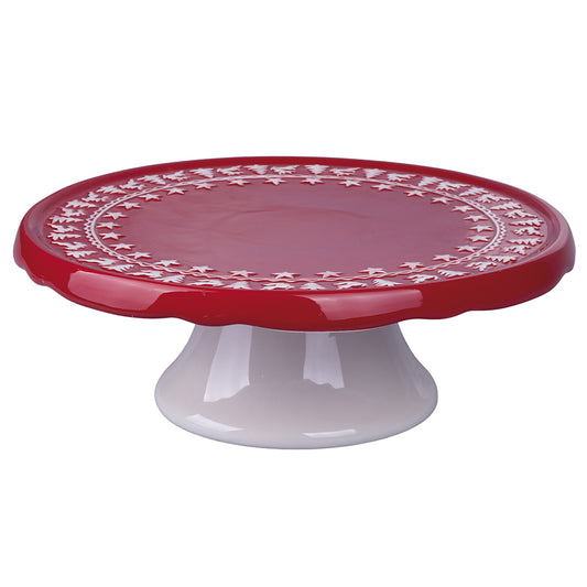 Ceramic cake stand Red Xmas