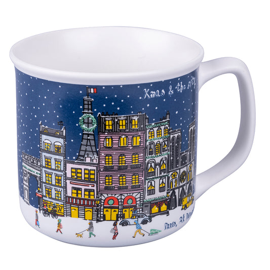 Breakfast mug in New Bone China 350 ml, Xmas & the city