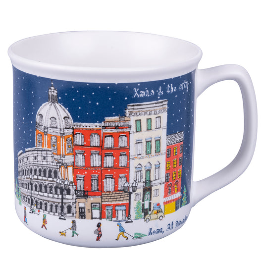 Breakfast mug in New Bone China 350 ml, Xmas & the city