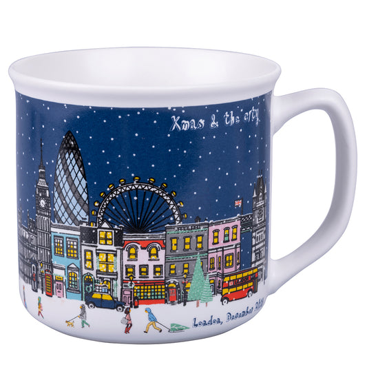 Breakfast mug in New Bone China 350 ml, Xmas & the city