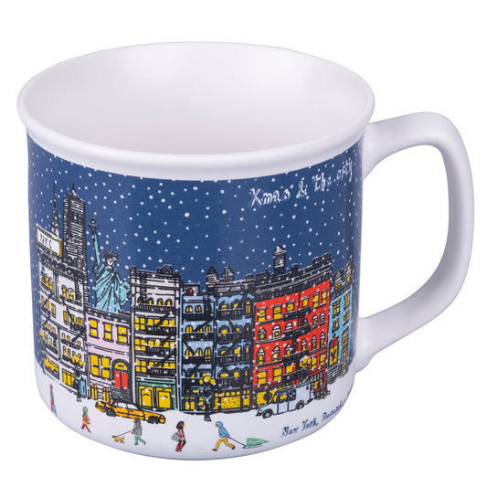 Breakfast mug in New Bone China 350 ml, Xmas & the city