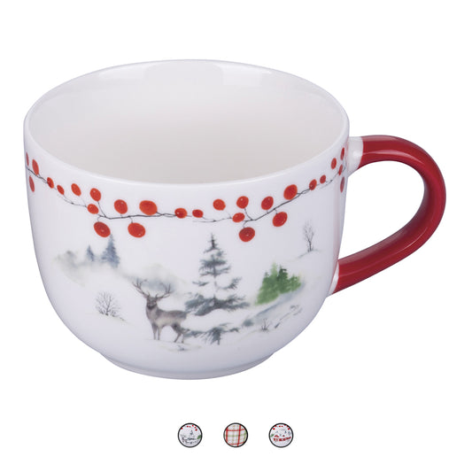 Jumbo breakfast cup in New Bone China 590 ml, Winter Xmas