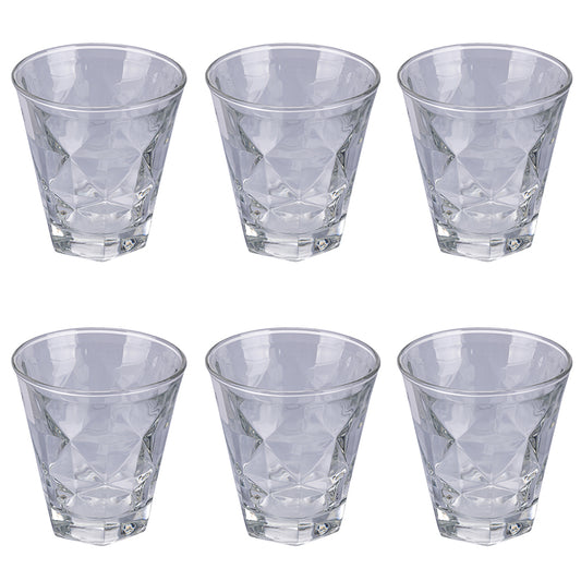 Set of 6 glass water glasses Glace Charm, 280 ml