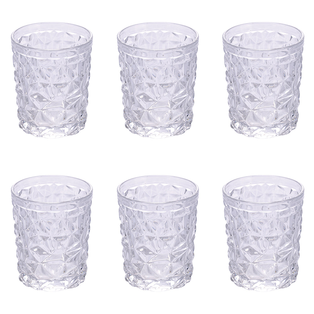 Set of 6 glass water glasses Glace Ice, 300 ml