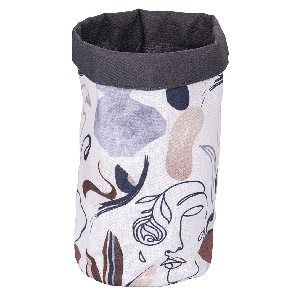 Small cotton bread bag, Face to Grey