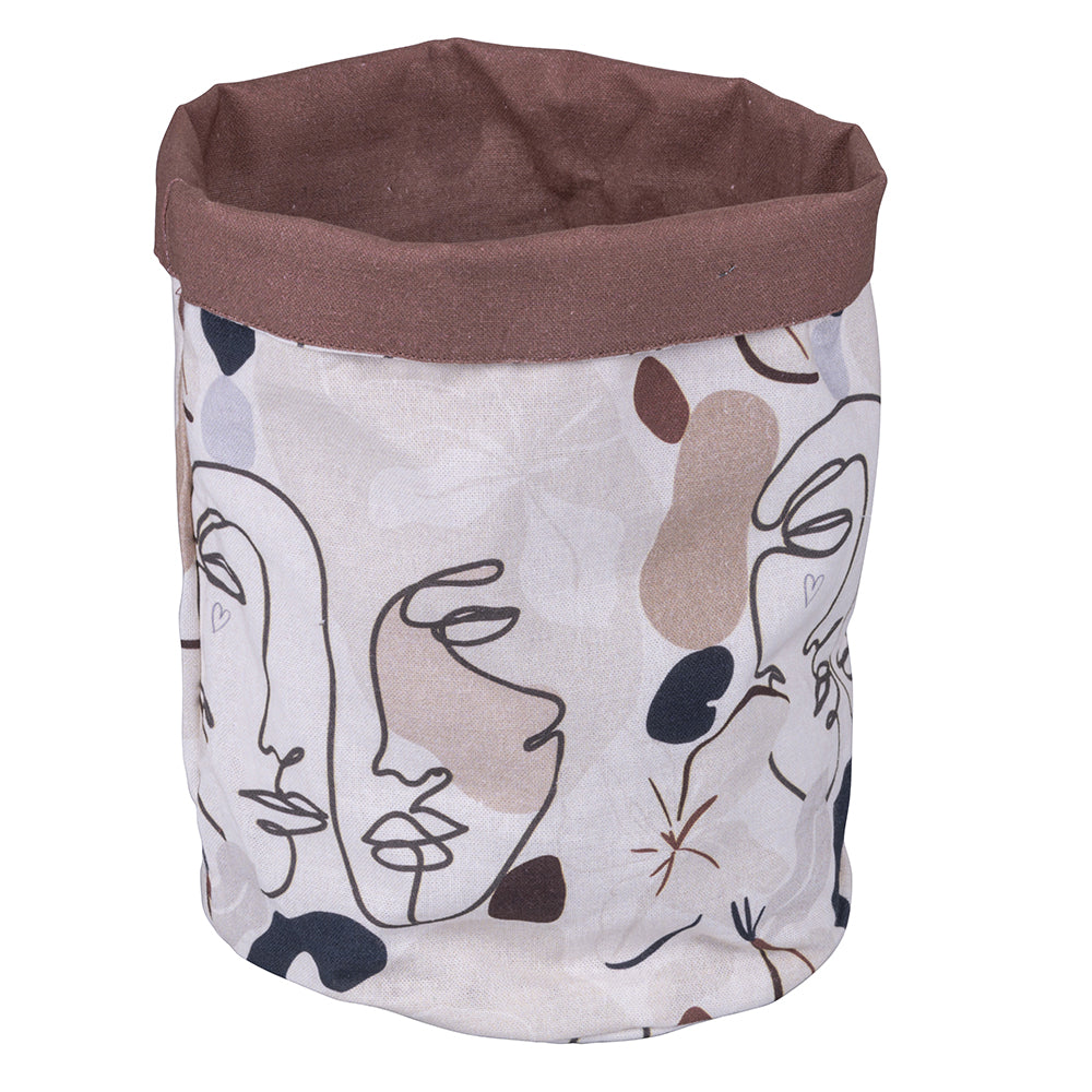 Large cotton bread bag, Face to Grey