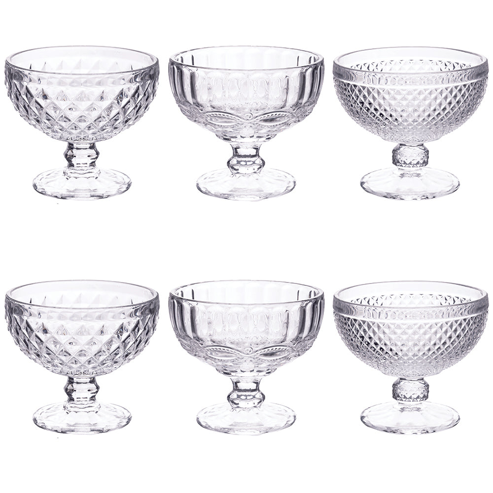 Set of 6 glass cups 390 ml, Vintage