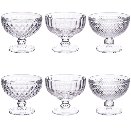 Set of 6 glass cups 390 ml, Vintage