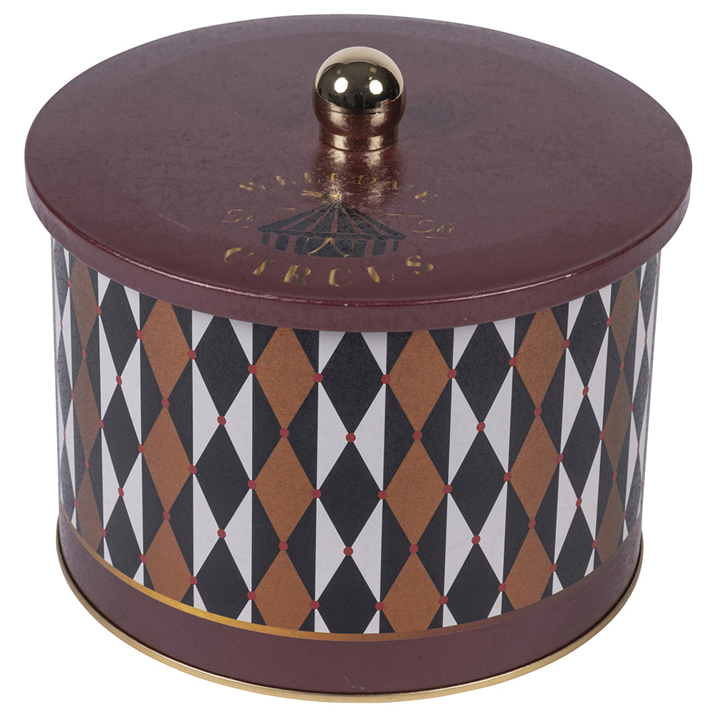 Metal biscuit jar with lid Ø 17,5xh 16 cm, Circus