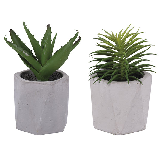 Artificial succulent plant with pot h. 14,5 cm