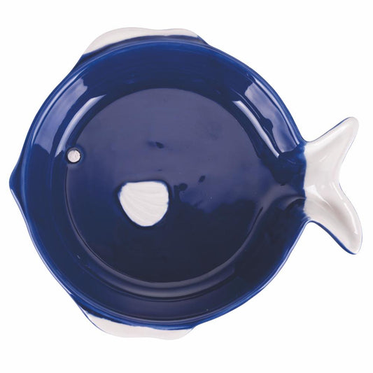 PARANZA FISH ROUND PLATE WHITE BLUE 20CM - 5915254