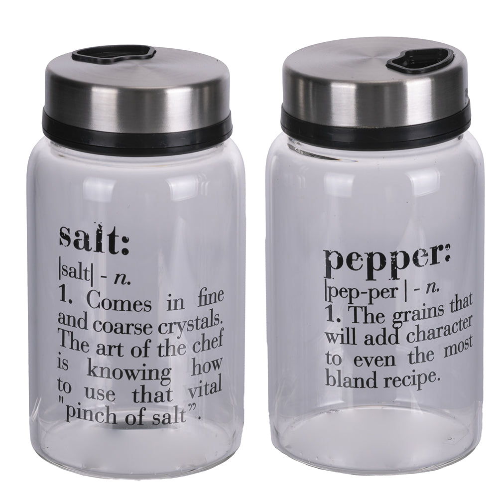 Salt and pepper set borosilicate glass 250 ml, Victionary English