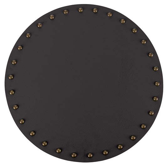 Leather and studded round placemat Ø 38 cm, Detroit