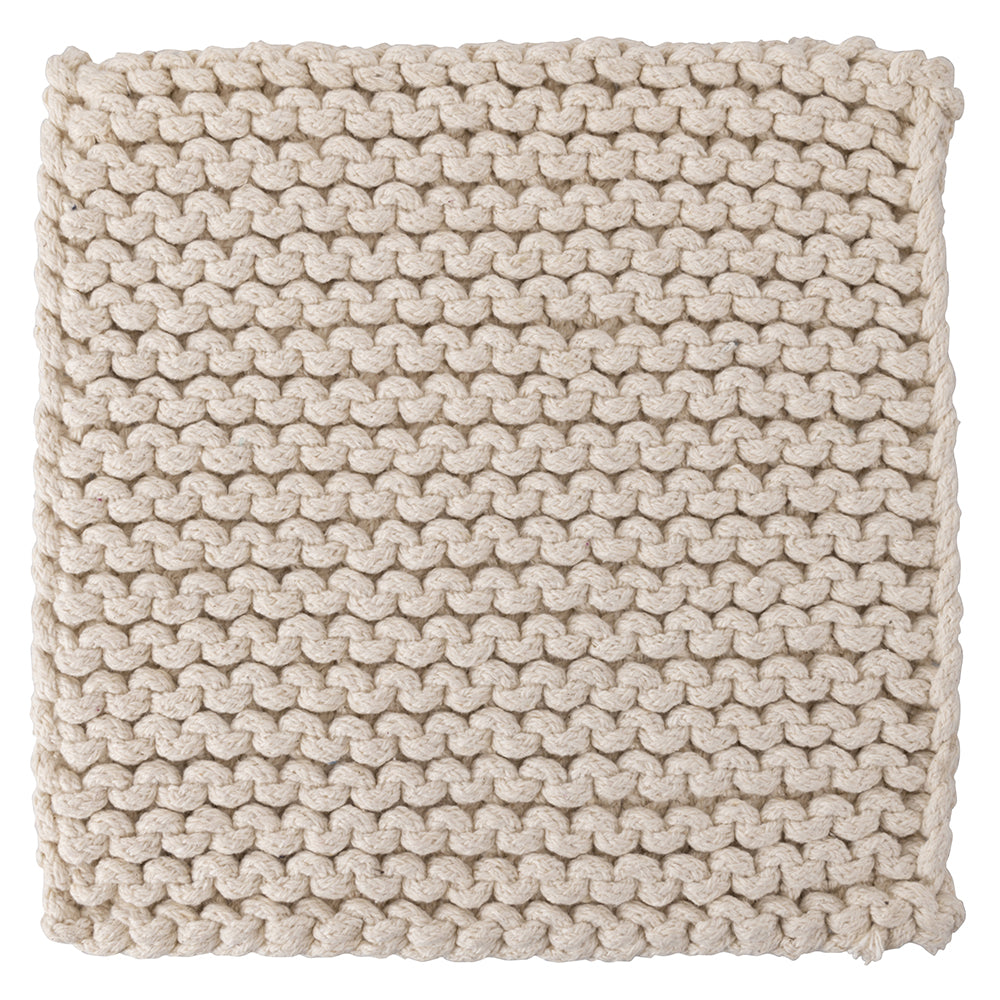 Crochet cotton trivet 25x25 cm, beige