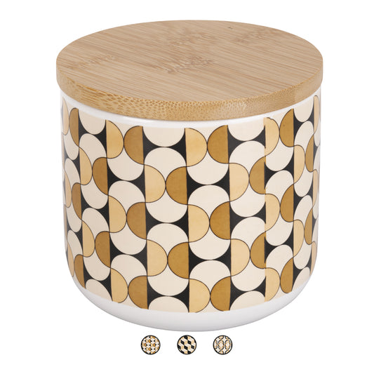 500 ml jar in new bone China, geometric decoration, Maukie