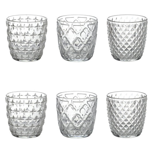 Set of 6 water glasses 325 ml glass, Diversity