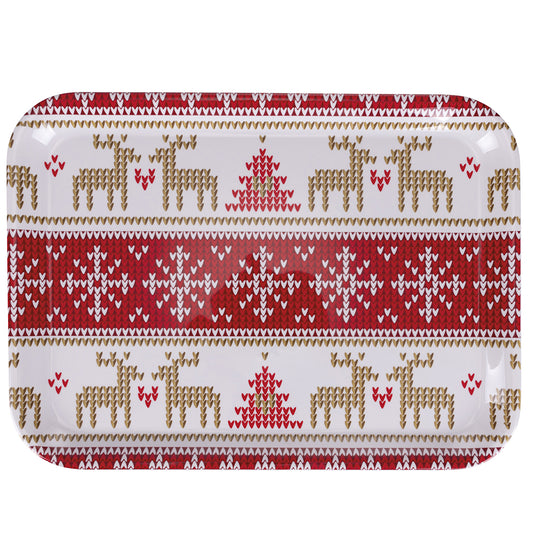 Melamine tray 32 x 44 cm knitting effect, Knit