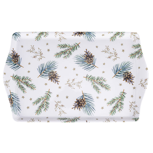 Melamine tray with handles 38.5 x 24.5 cm Christmas decoration, Holly