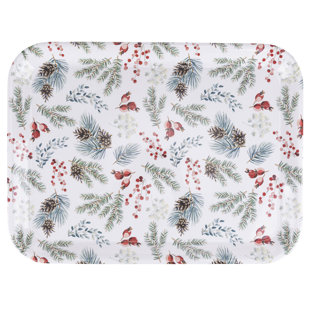 Melamine tray 32 x 44 cm Christmas decoration, Holly