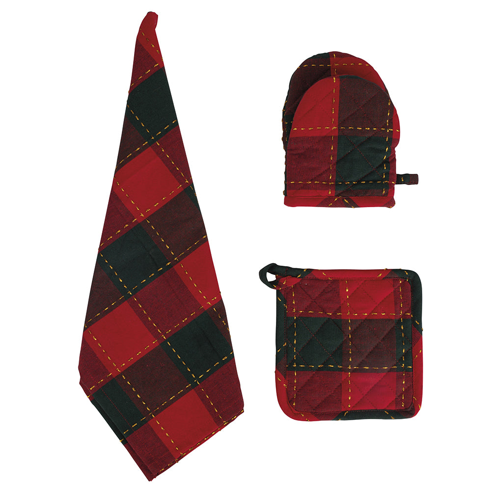 TARTAN SET 3 PEZZI GUANTO PRESINA STROFINACCIO - 5917282