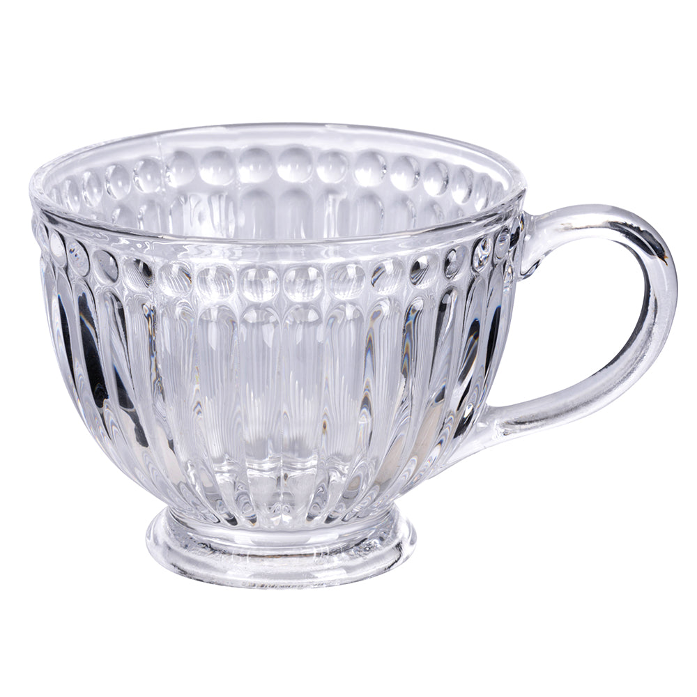 Jumbo glass cup 420 ml with relief decoration, Imperial