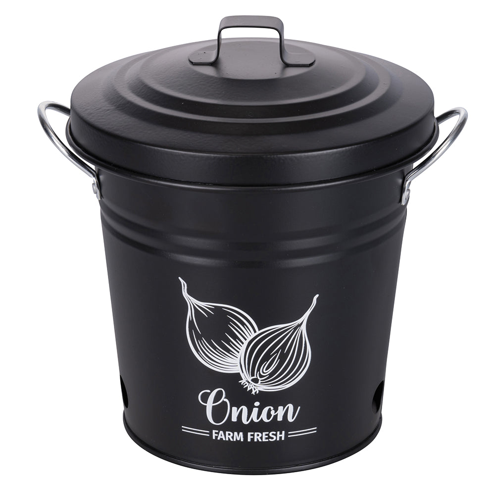 round bucket with lid & print 17cm