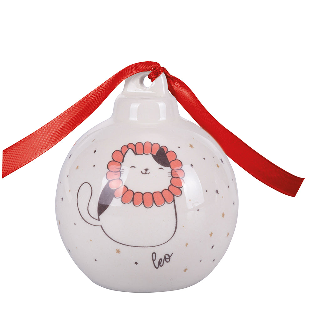 Ceramic Christmas ball, Oroscocats Leo